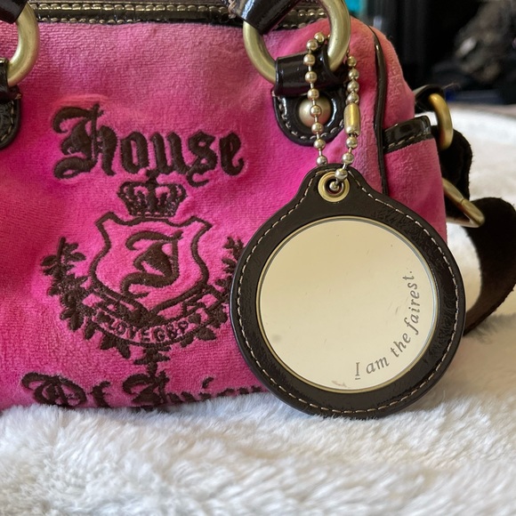 Vintage Juicy Couture Bag Rare House Of Juicy Hot Pink Mini Velour Purse - Picture 5 of 5